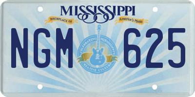 MS license plate NGM625