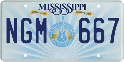 MS license plate NGM667