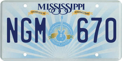 MS license plate NGM670