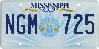 MS license plate NGM725