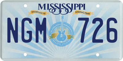 MS license plate NGM726