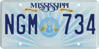 MS license plate NGM734
