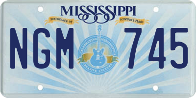 MS license plate NGM745