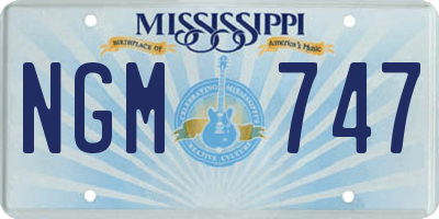 MS license plate NGM747