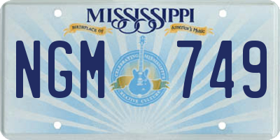 MS license plate NGM749