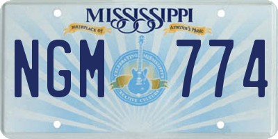 MS license plate NGM774