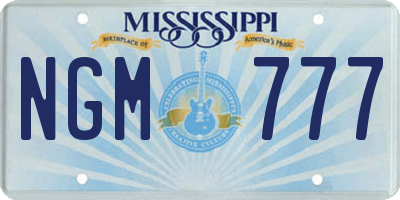 MS license plate NGM777