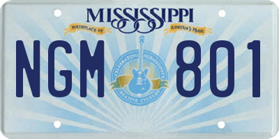 MS license plate NGM801