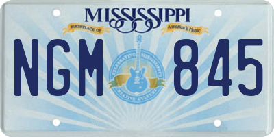 MS license plate NGM845