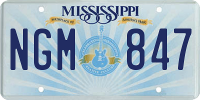 MS license plate NGM847