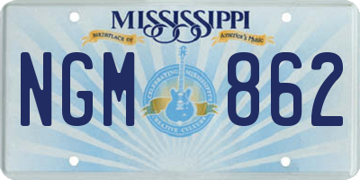 MS license plate NGM862
