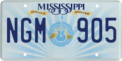 MS license plate NGM905