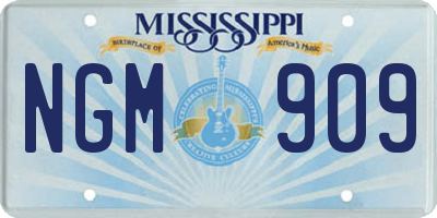 MS license plate NGM909