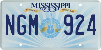 MS license plate NGM924