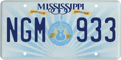 MS license plate NGM933