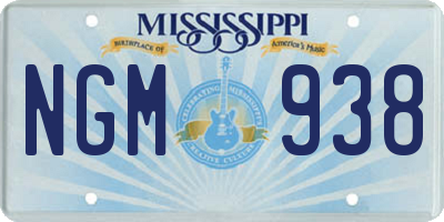 MS license plate NGM938