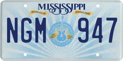 MS license plate NGM947