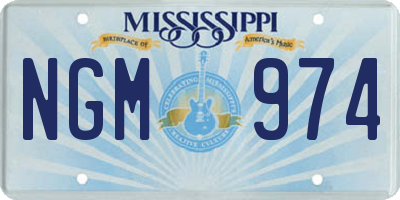 MS license plate NGM974