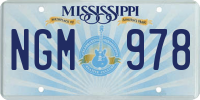 MS license plate NGM978