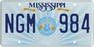 MS license plate NGM984