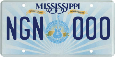 MS license plate NGN000