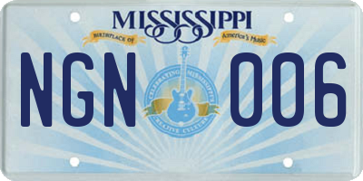 MS license plate NGN006