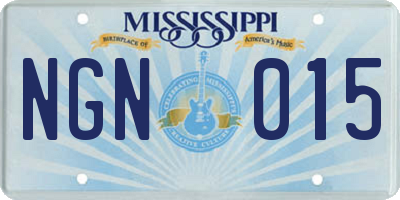 MS license plate NGN015
