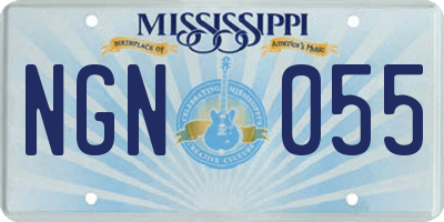 MS license plate NGN055