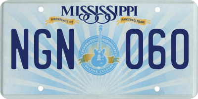 MS license plate NGN060