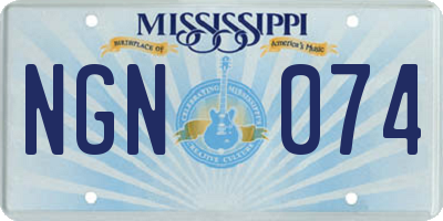 MS license plate NGN074