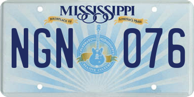 MS license plate NGN076