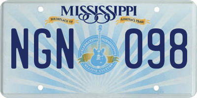 MS license plate NGN098