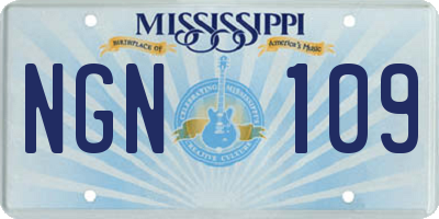 MS license plate NGN109