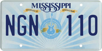 MS license plate NGN110
