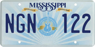 MS license plate NGN122