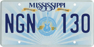 MS license plate NGN130