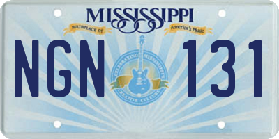 MS license plate NGN131