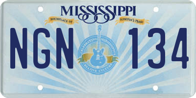 MS license plate NGN134