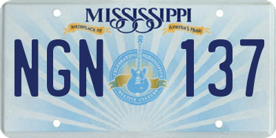 MS license plate NGN137