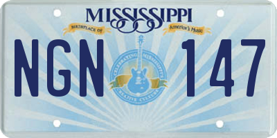 MS license plate NGN147