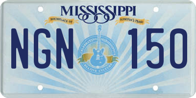 MS license plate NGN150