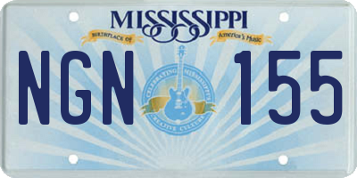 MS license plate NGN155