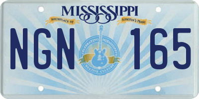 MS license plate NGN165