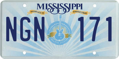 MS license plate NGN171