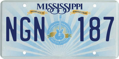 MS license plate NGN187