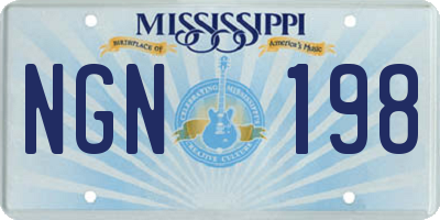 MS license plate NGN198