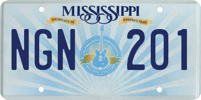 MS license plate NGN201