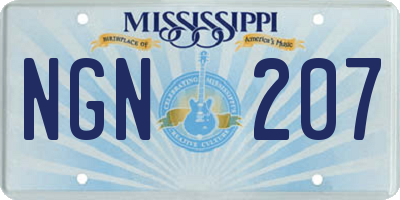 MS license plate NGN207