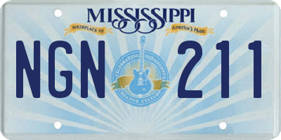 MS license plate NGN211