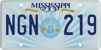 MS license plate NGN219